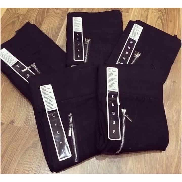 Quần Legging khóa sườn vải thun co giãn 2 túi trước | BigBuy360 - bigbuy360.vn
