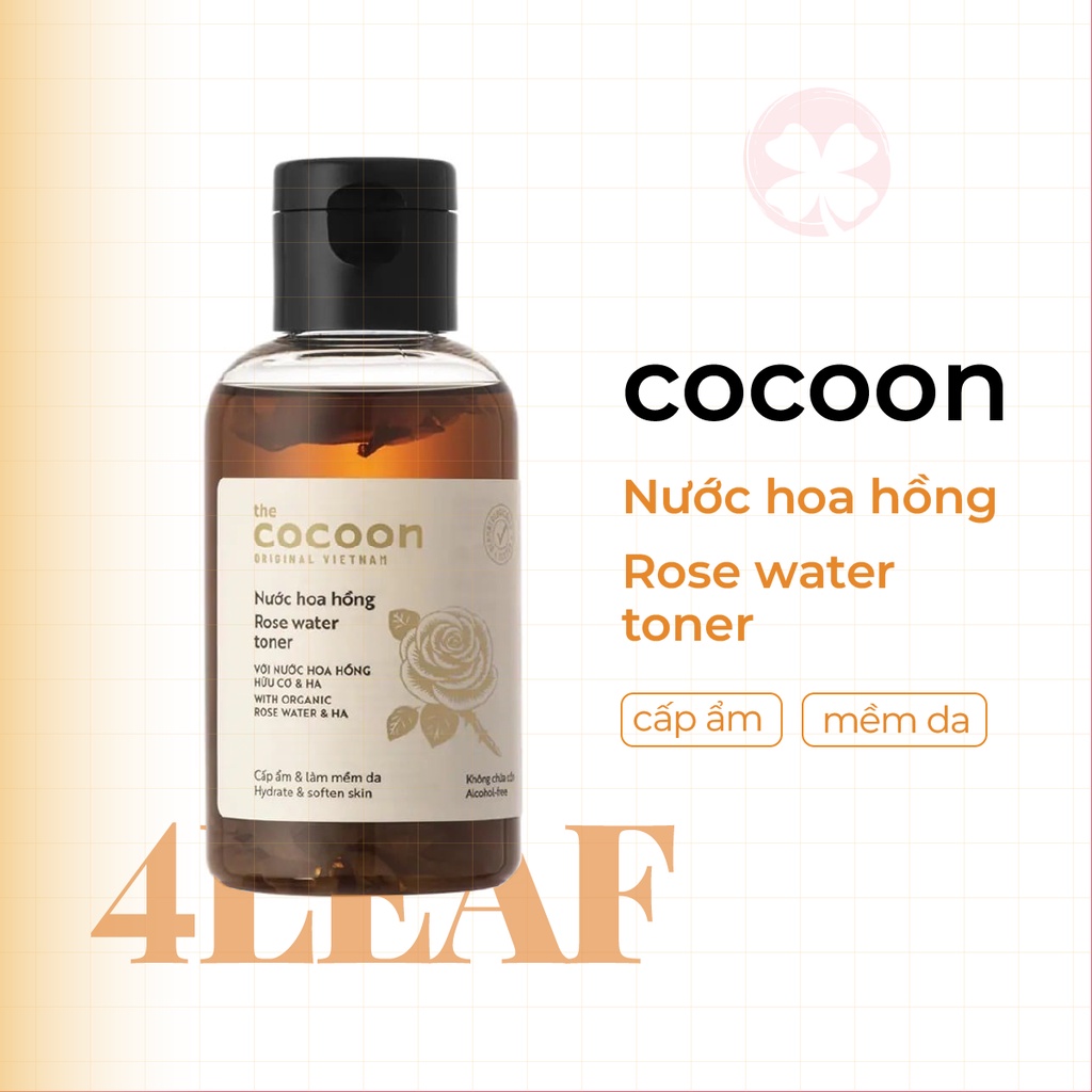 Cân bằng da Rose Water Toner Cocoon | Nước hoa hồng cấp ẩm | Tẩy trang Rose Water Micellar Toner chính hãng