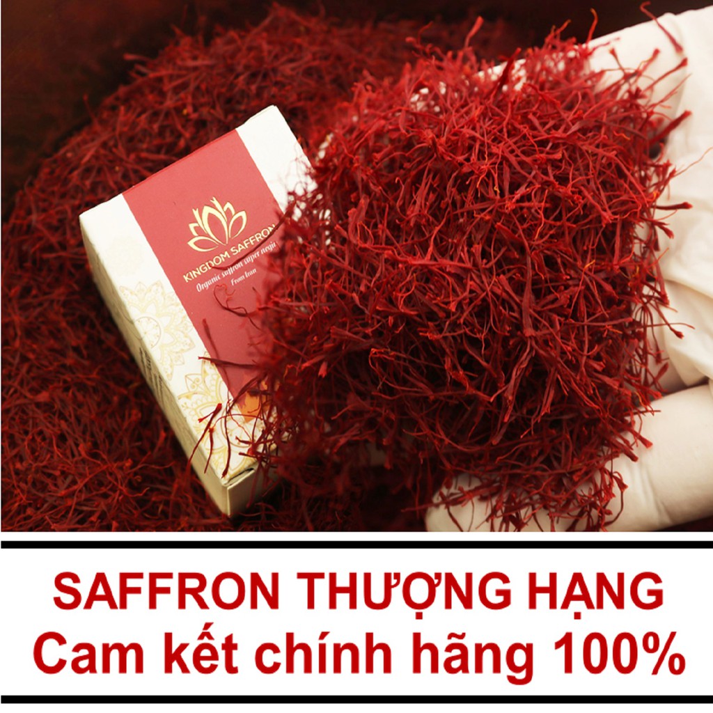 Saffron nhụy hoa nghệ tây Kingdom Iran loại super negin thượng hạng hộp 1 gram