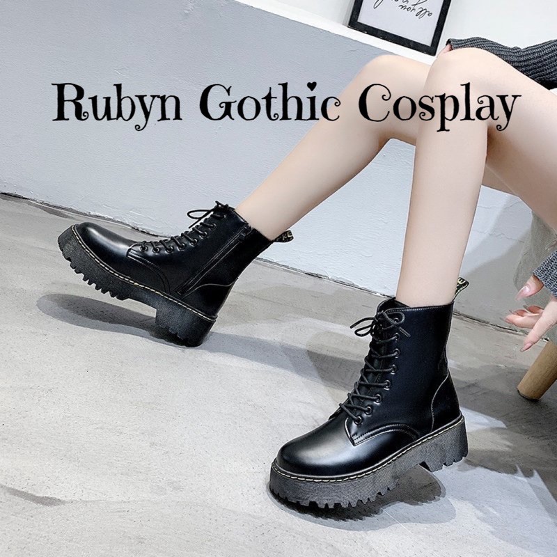 [NEW]  Giày Boots Chiến Binh Độn Đế Dr khoá kéo bảng nâng cấp ( Size 35 - 40 )