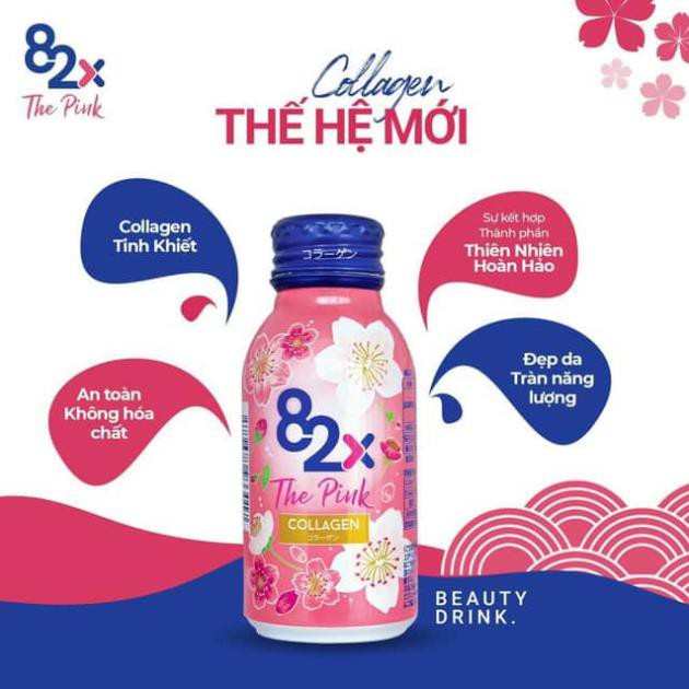 Collagen 82X The Pink, Nước Uống Collagen Mashiro 82x The Pink (Hộp 10 chai x 100ml) Đẹp Da Mà Giữ Dáng