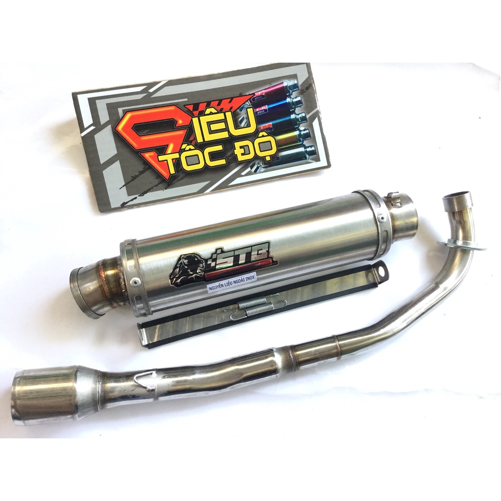 Bộ pô stb trắng full cổ wave, SI, EXCITER, WINER, SONIC, RAIDER FI, SATRIA, GSX
