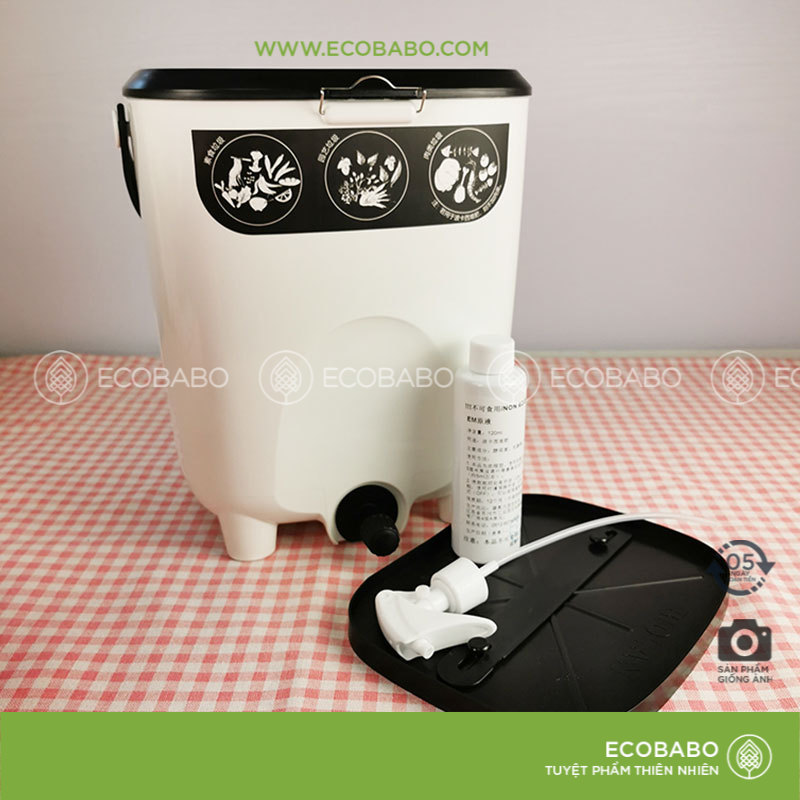 Thùng ủ phân Biolan 10L xử lý chất thải hữu cơ nhà bếp để trong nhà nhỏ - ECOBABO