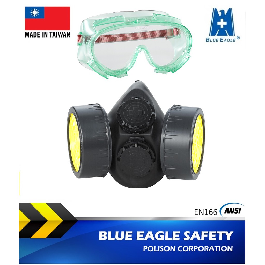 Mặt nạ phòng độc Blue Eagle NP306 kèm kính bảo hộ SG154