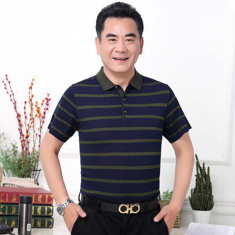 Áo Thun Polo Tay Ngắn Thời Trang Mùa Hè Dành Cho Nam Giới Độ Tuổi Trung Niên