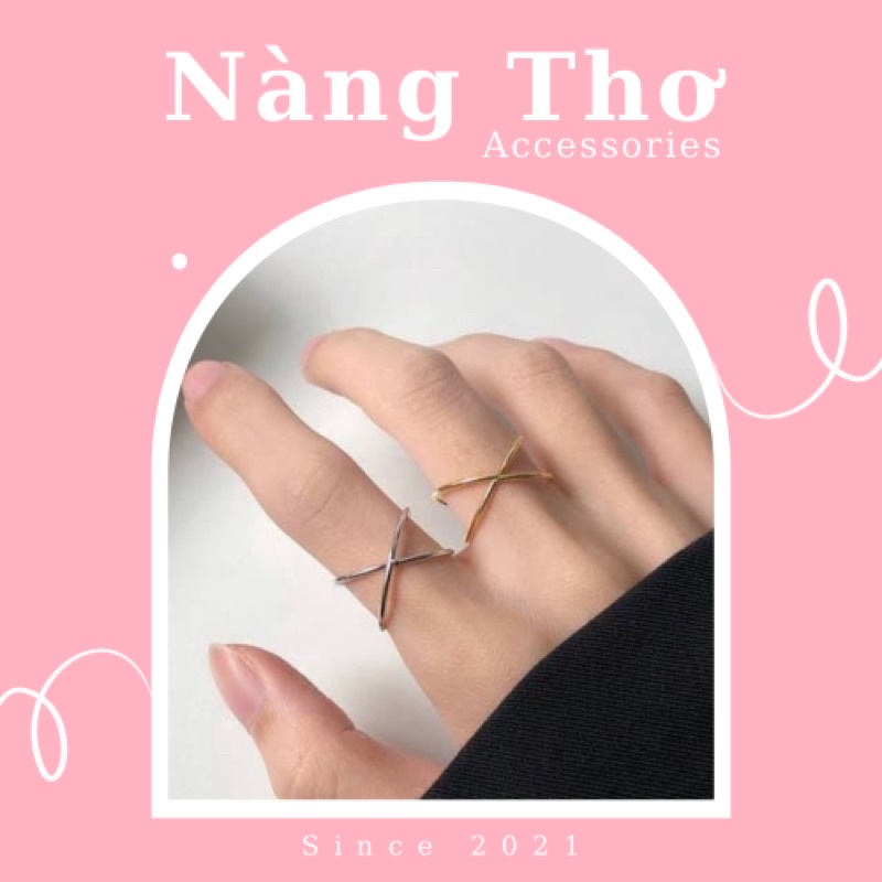 Nhẫn nữ vòng tròn chữ X Nàng Thơ Accessories