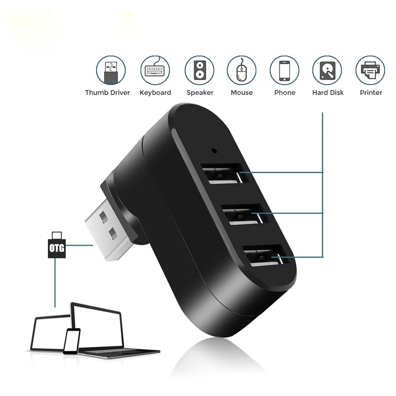 Bộ Chia 3 Cổng USB 2.0 OTG Tốc Độ Cao Thông Dụng Cho Điện Thoại Di Động