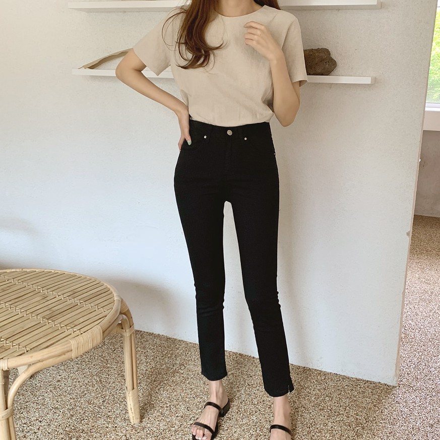 Áo Thun Nữ Ngắn Tay Cổ Tròn Buộc Dây Kiểu Mới 43592