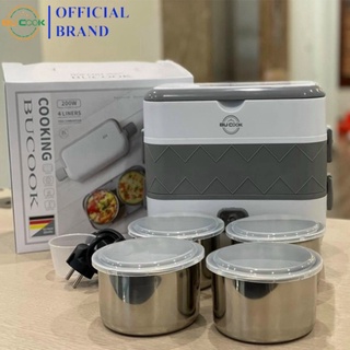 Hộp Cơm Giữ Nhiệt Cắm Điện 2 Tầng Inox BUCOOK DFH-C02, Hộp Cơm Văn Phòng Hâm Nóng Thức Ăn