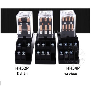 Rơ le trung gian 8 chân 220v, 24vac, 24vdc, 110vac, 380vac ( kèm đế ) MY2N-J