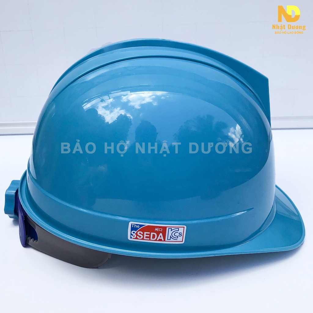 Mũ bảo hộ lao động khóa vặn màu xanh biển HPS1, Nón bảo hộ lao động lót xốp Nhật Dương