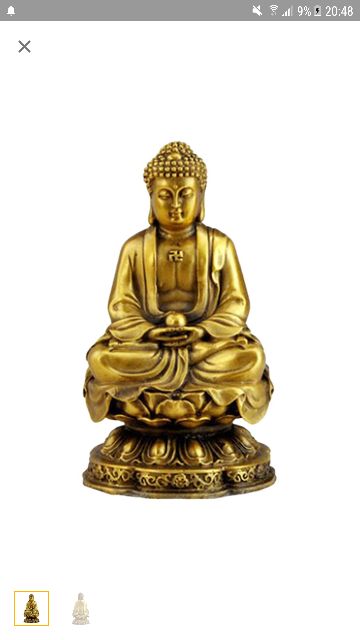 Tượng Phật A Di Đà Bằng Đồng Vàng Để Ô tô Trang trí phong thuỷ