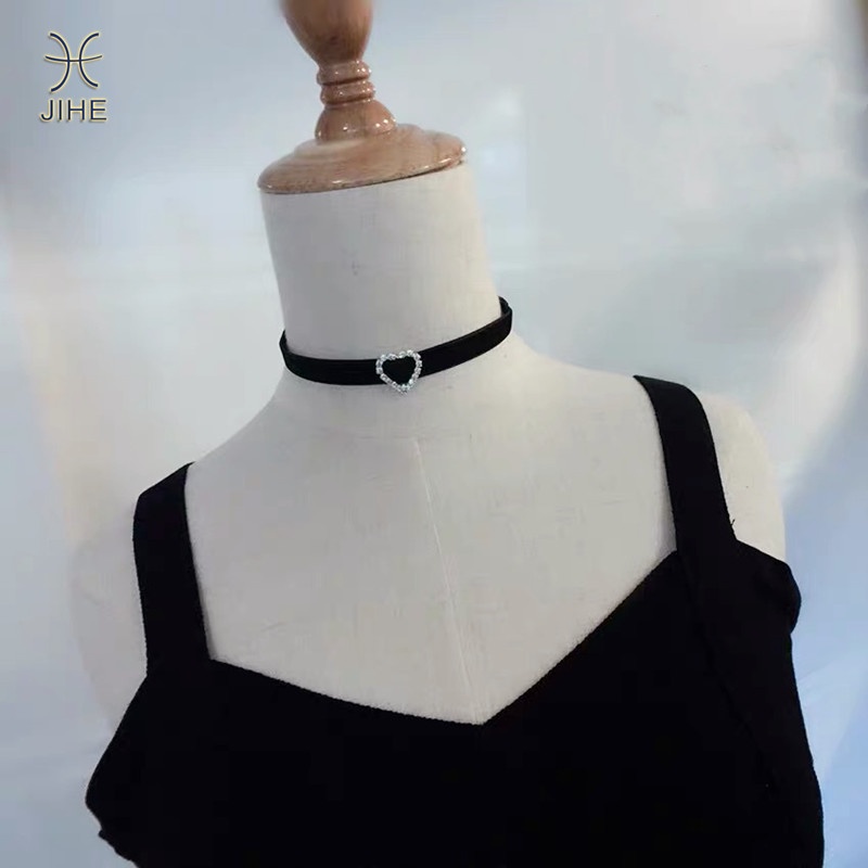Vòng cổ choker Mặt Tròn Đính Đá Lấp Lánh Đơn Giản Thời Trang Phong Cách Hàn Quốc