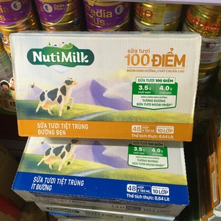 Sữa Nutimilk Tươi Đường Đen Hộp 180ml-Nutifood