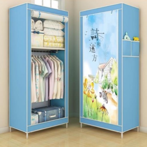 Tủ Đựng Quần áo Khung Thép 3D 1 Buồng Tiện Lợi