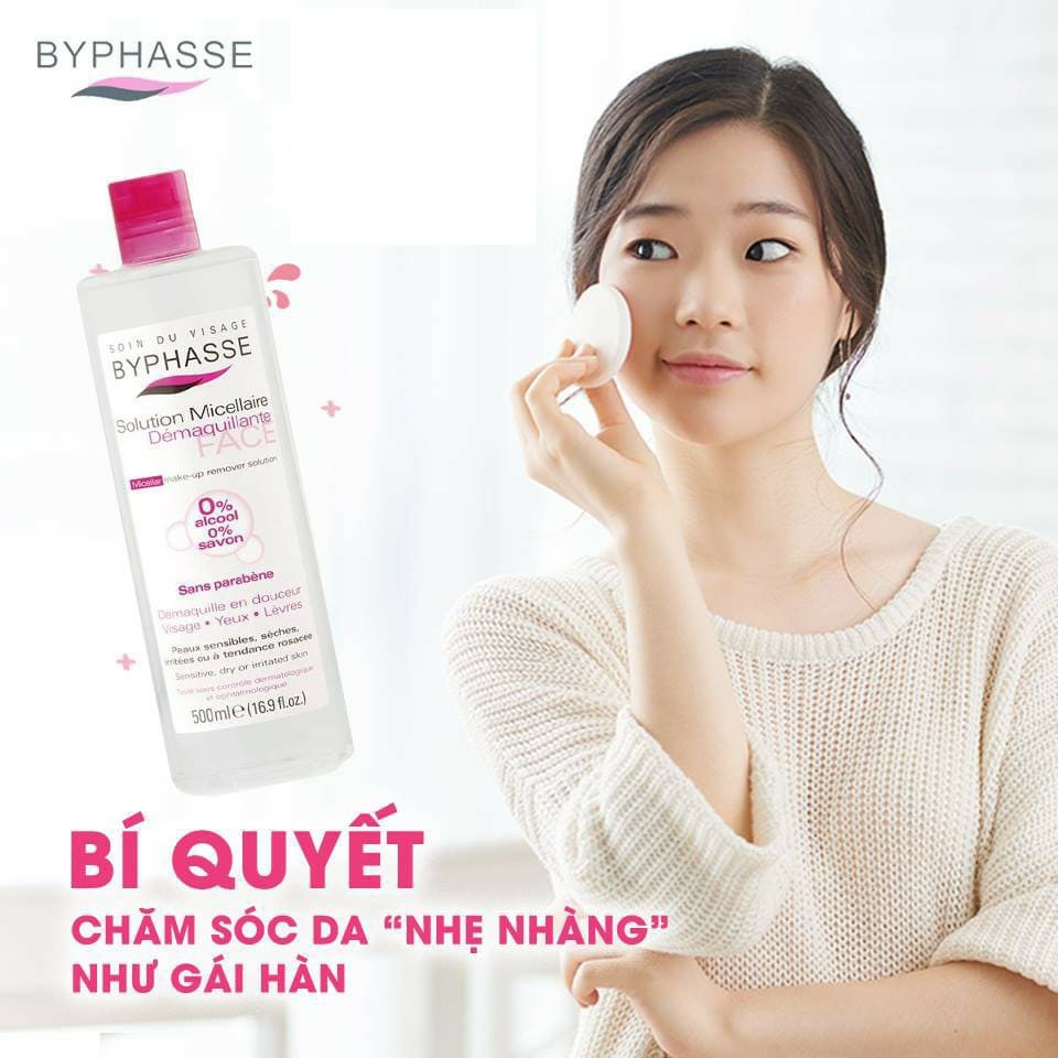 (Kèm quà tặng) NƯỚC TẨY TRANG BYPHASSE SOLUTION MICELLAIRE FACE 500ML