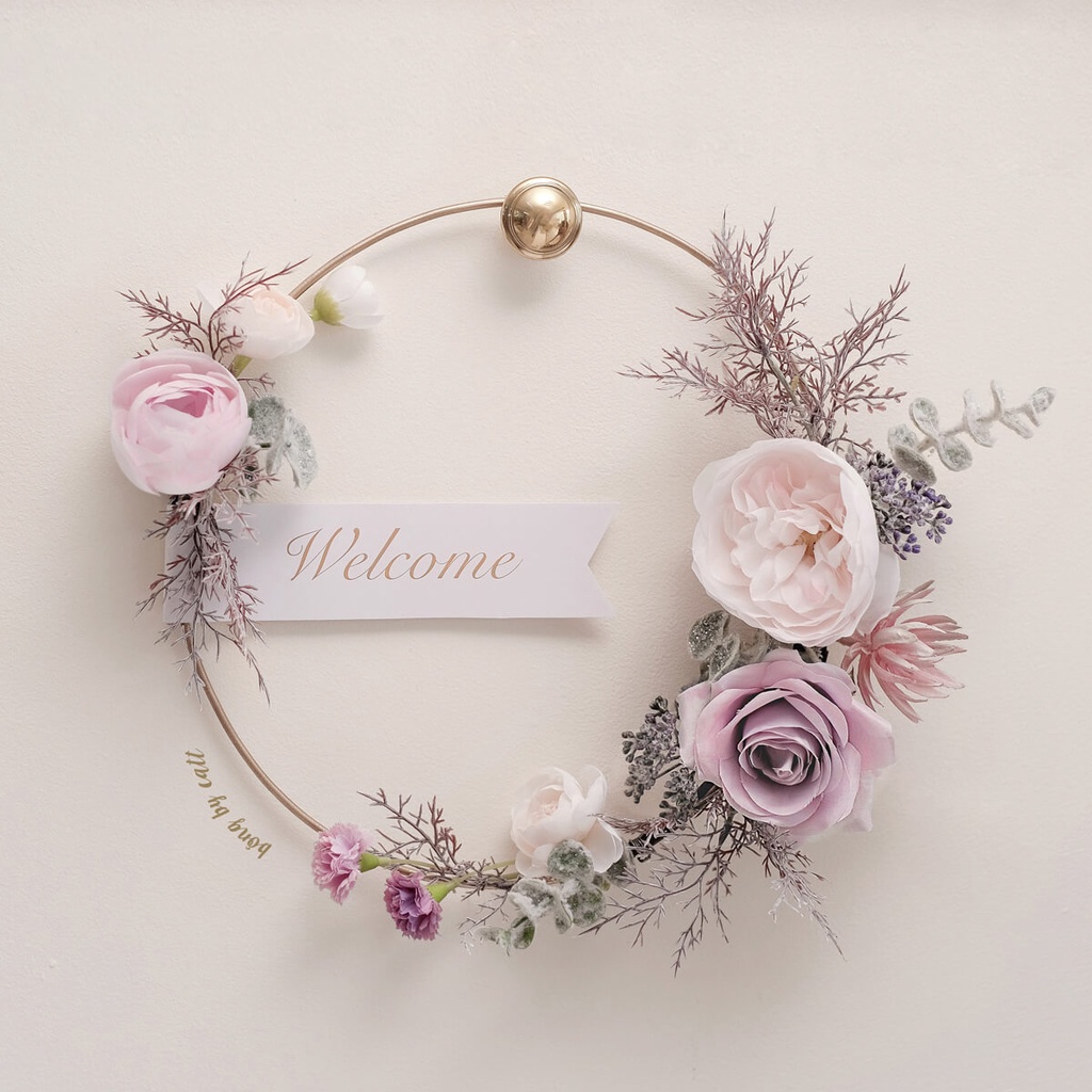 Vòng hoa treo cửa đẹp - vòng hoa trang trí cửa phòng cho bé phong cách Hàn Quốc mang thương hiệu BÔNG BY CATT