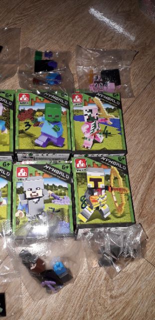 Set 8 hộp lắp ráp LegoMinecraff MyWord giáp 8003 trọn bộ