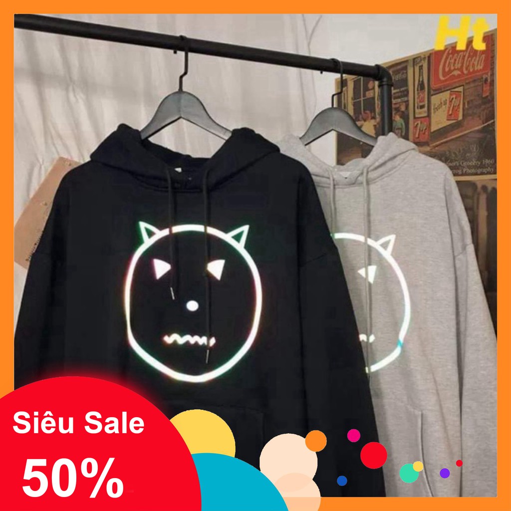 [MUA 6 TẶNG 1] [MẪU MỚI] Áo hoodie phản quang áo khoác nỉ phản quang in hình Gấu Tai nhọn