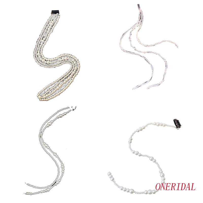 Kẹp Tóc Dạng Chuỗi Hạt Ngọc Trai Phối Tua Rua Dành Cho Tóc Bện