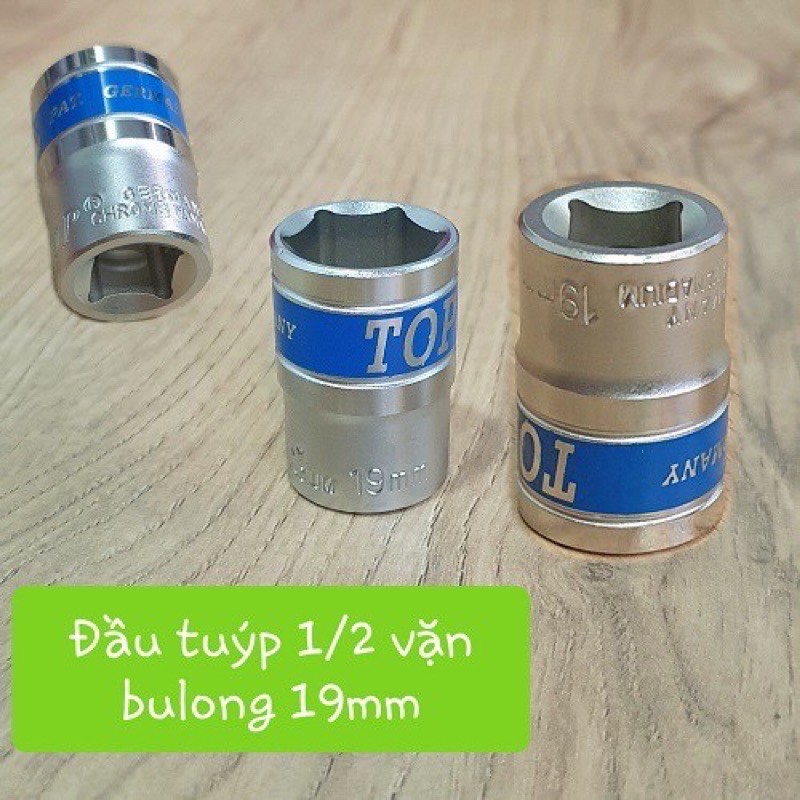 Bộ Dụng Cụ Gồm Cần Siết 1/2 Chữ L + 6 Đầu Tuýp Lục Giác 1/2 Size 10,12,13,17,19mm