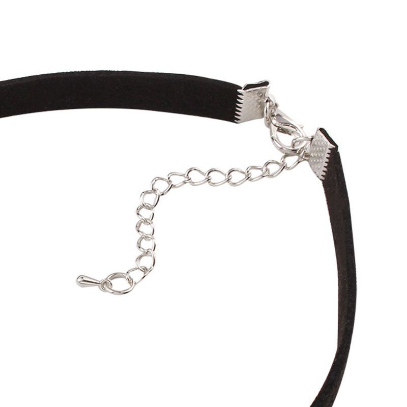 Vòng Cổ Choker Nữ Chất Liệu Da Pu Màu Đen