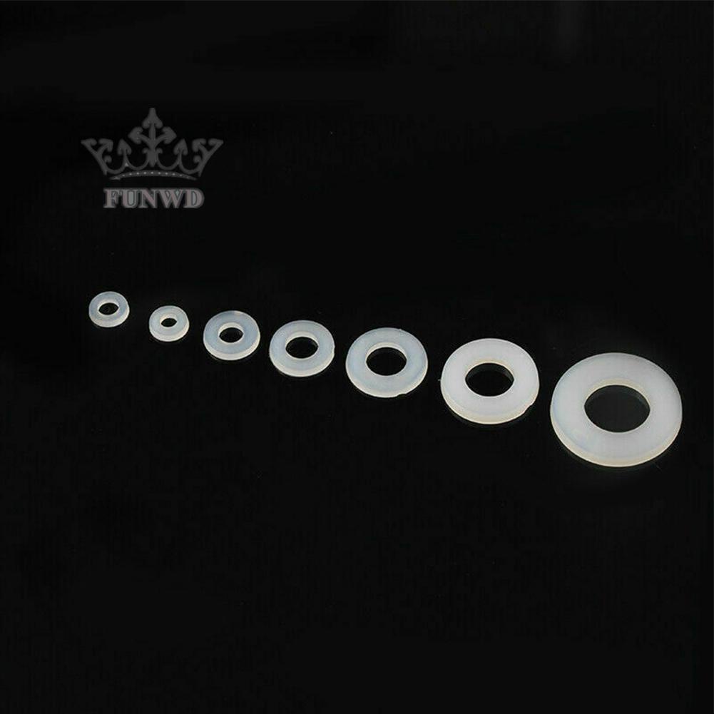 【FUNWD】364 PCS Nylon Rubber Flat Ring Washer Gaskets white M2 M2.5 M3 M4 M5 M6 M8