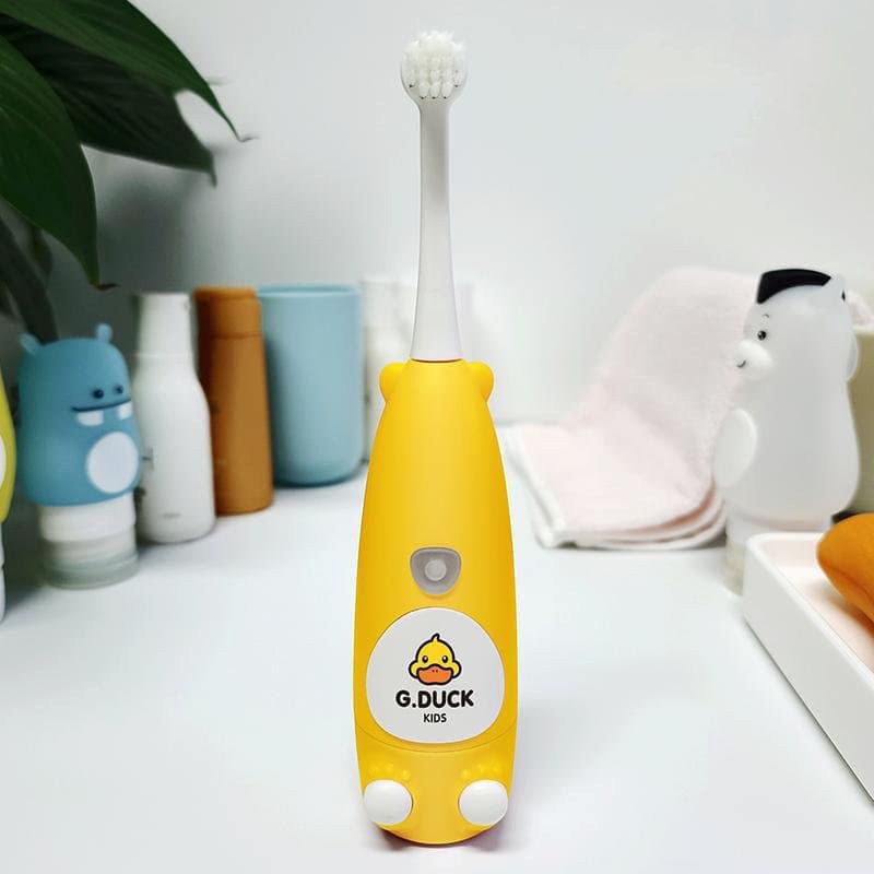 Bàn chải đánh răng tự động cho bé 1tuổi 2tuổi lông nano 5d siêu mảnh mềm hãng G Duck tặng kèm đầu thay MiibooShi S151515