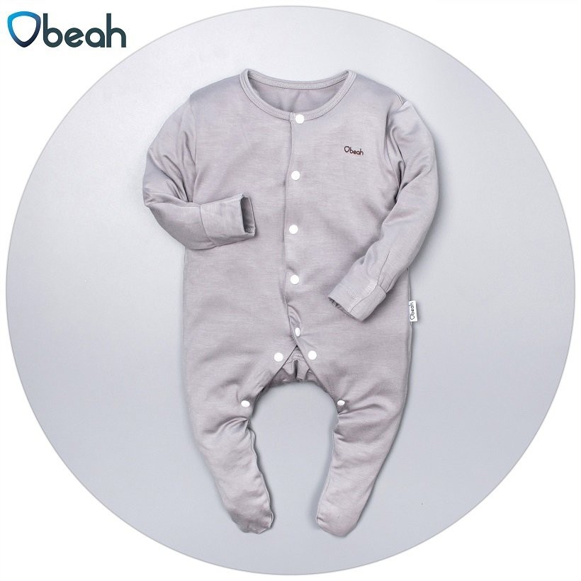 Body Newborn Obeah tất liền màu ghi cho bé yêu