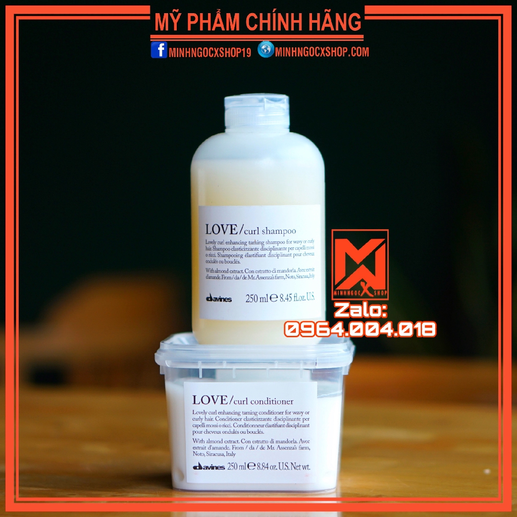 Dầu gội xả DAVINES NOUNOU-MELU-MINU-LOVE CURL-LOVE SMOTHING 250ml chính hãng