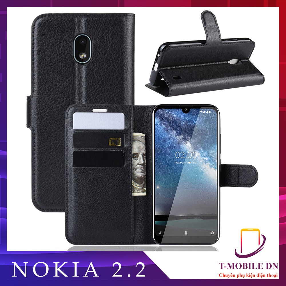 Bao da Nokia 2.2 cao cấp có nắp gập và chống xem video tiện lợi