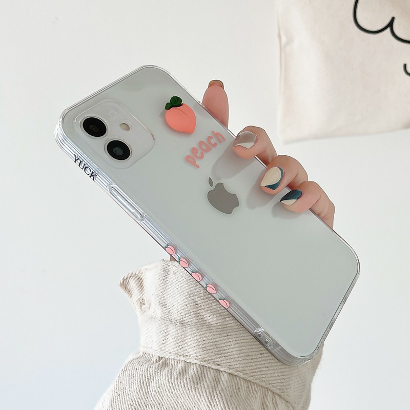 Ốp lưng iphone trong cạnh hình vuông bơ đào 6plus/6/6splus/7/7plus/8/8plus/x/xr/xs/11/12/pro/max/plus/promax-Awifi B3-13 | BigBuy360 - bigbuy360.vn