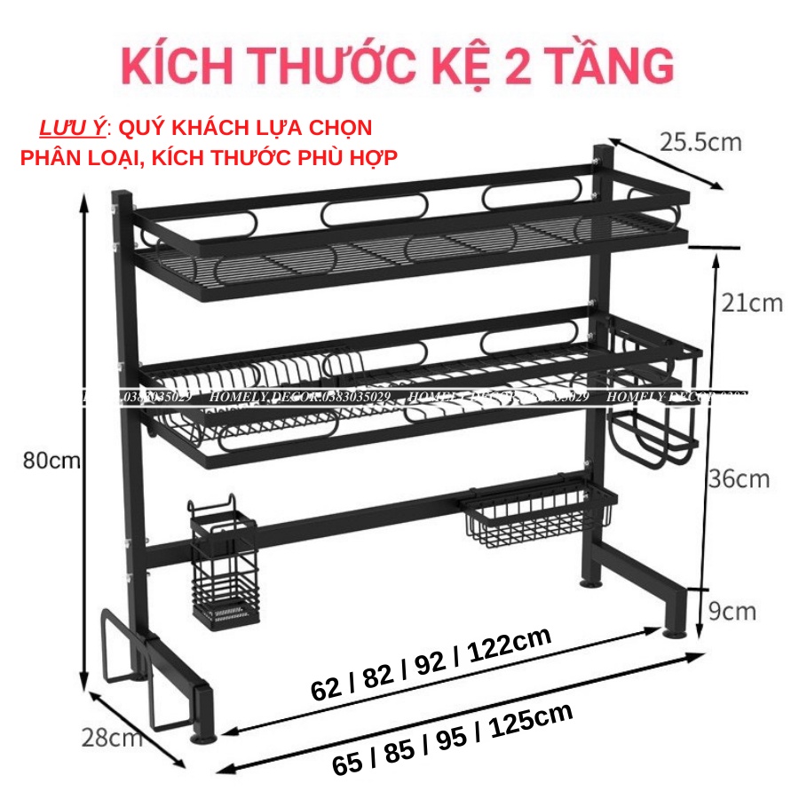 🆓 Kệ Để Bát Đĩa Đa Năng Thông Minh -  Giá Để Đồ Chén Đĩa - Thép Carbon Sơn Đen Cao Cấp