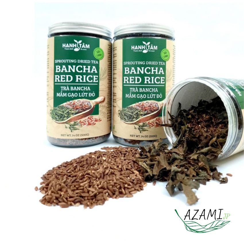 Trà Bancha Mầm Gạo Lứt Đỏ Hạnh Tâm , Trà Thanh Lọc, Giúp Dễ Ngủ, Dễ Tiêu Hóa , Thanh Nhiệt ,Hộp 500g