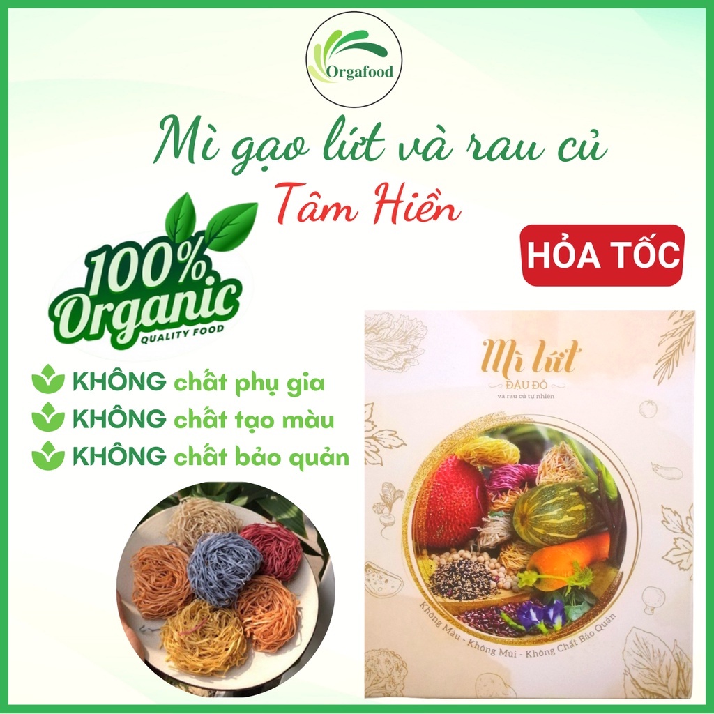 [Mã GROSALE giảm 10% đơn 150K] Mì gạo lứt rau củ tự nhiên Tâm Hiền 500g Eat Clean cho người ăn kiêng, cho bé ăn dặm