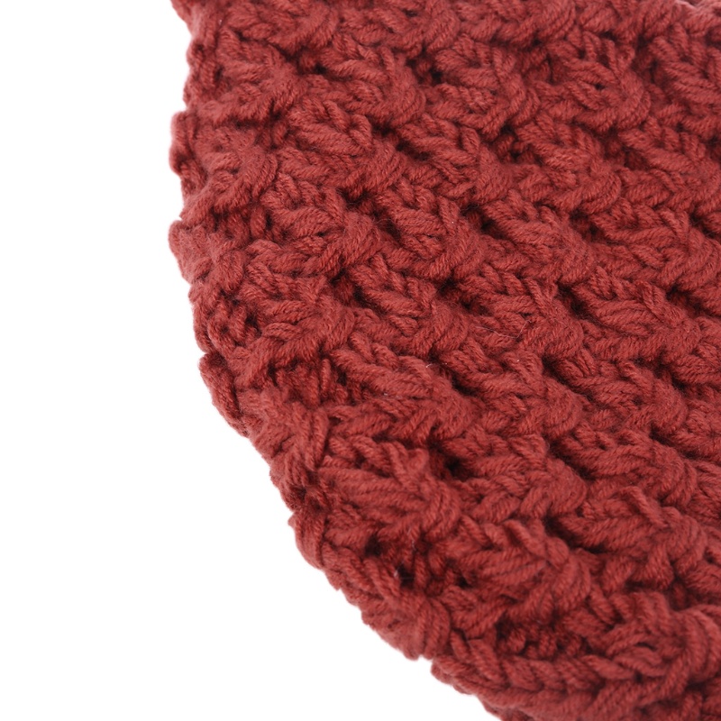 Mũ Beanie Dệt Kim Màu Trơn Đính Bóng Lông Giữ Ấm Tai Thời Trang Mùa Đông Cho Bé Trai Và Gái