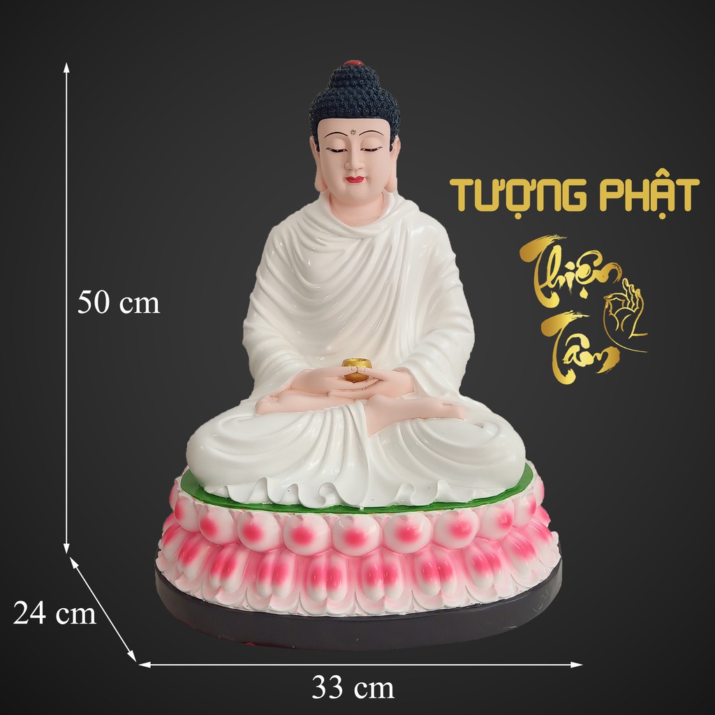 Tượng Phật Thích Ca Mâu Ni cao 35cm - Ngồi – Màu Vàng (Mẫu Đài Loan) 003VN-PTC - Tuong Phat Thich Ca Mau Ni