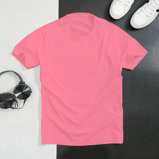 Áo thun phông trơn mặc nhóm nam nữ tay ngắn cổ tròn thời trang màu hồng sen