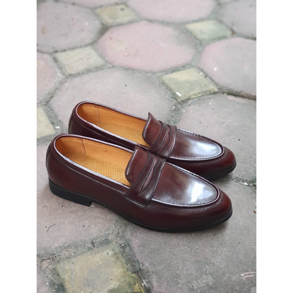 Giày lười da thật Penny Loafer W0004 - 3 Màu Đen, Nâu, Nâu Sáng)