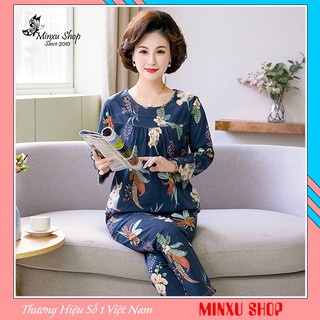 [Hàng Có Sẵn] Bộ Mặc Nhà Trung Niên Dài Tay Mùa Thu Đông - Sang Trọng, Lịch Sự - Vải cotton ấm áp