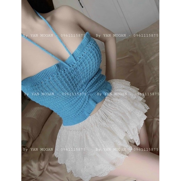 Áo Ống Croptop Len Ô Dệt Rút Ngực HotTreend