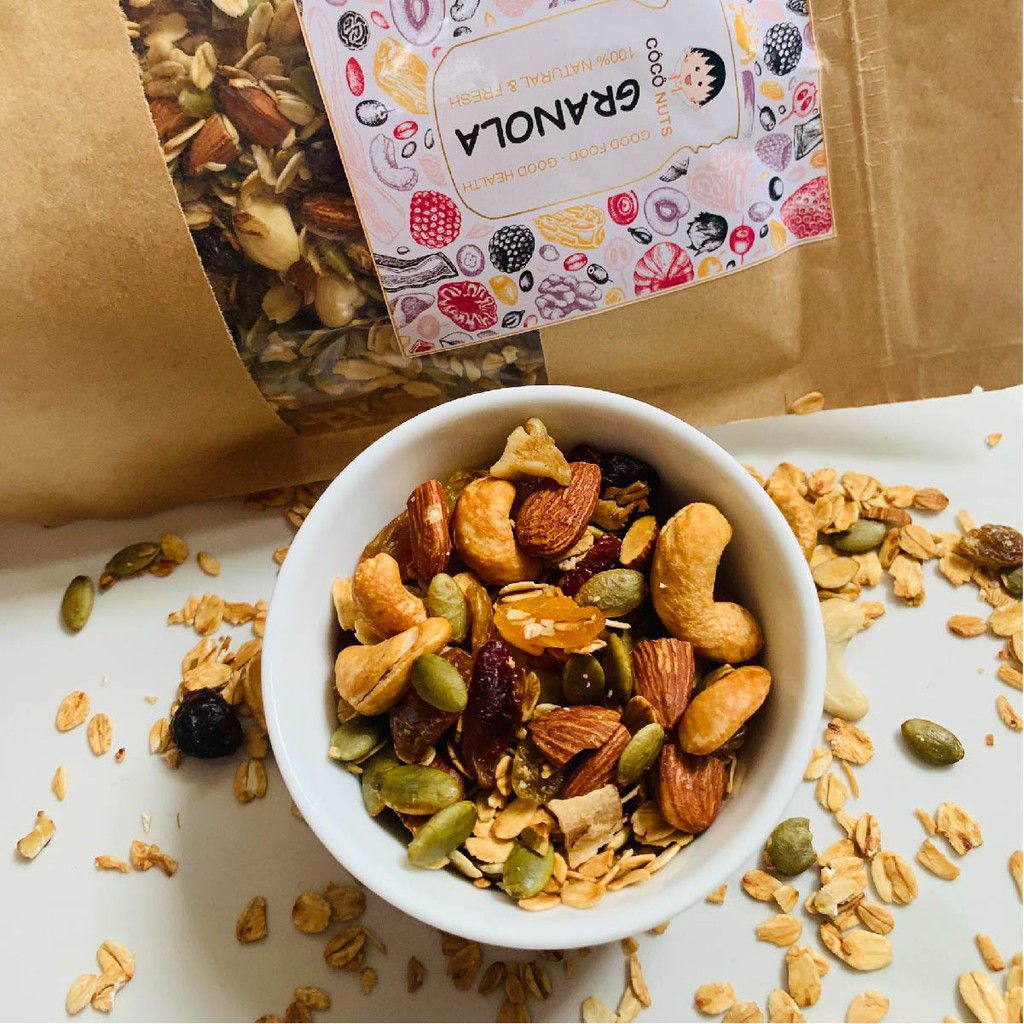 Granola cao cấp siêu hạt ( không đường) -500g