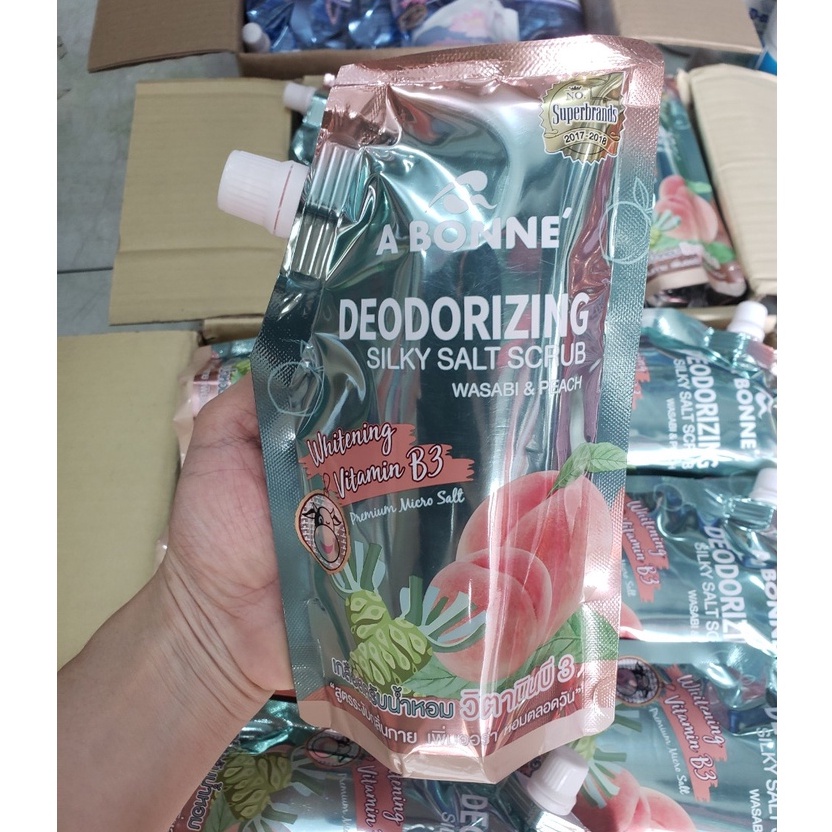 Muối Tắm A Bonne Deodorizing Hương Đào Khử Mùi Cơ Thể 350g