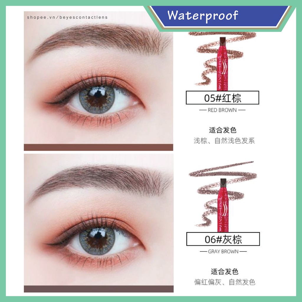 [Tặng dao gọt] Chì xé phẩy sợi DLZCOU Kẻ lông mày vỏ đỏ gân vàng màu nâu, nâu đỏ, nâu đậm, xám tro, đen | BigBuy360 - bigbuy360.vn