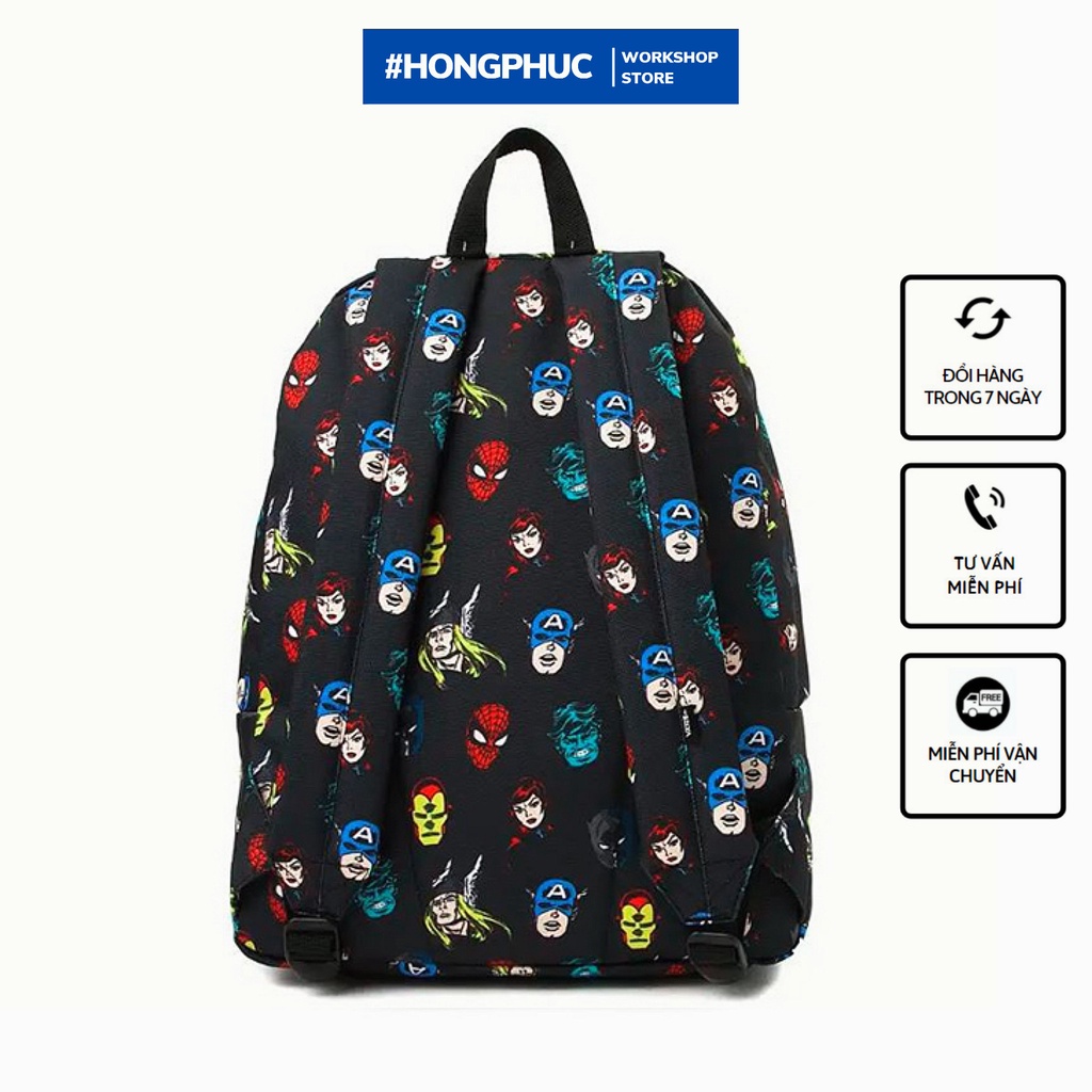 Balo Đi Học V.a.n.s X Marvel Old Skool II Backpack Black (4) - SB1104A [ HONGPHUC ]