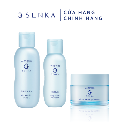 Combo Nước cân bằng, Sữa dưỡng cấp ẩm & Mặt nạ ngủ dưỡng ẩm chuyên sâu Senka Deep Moist (200ml + 150ml + 50g) | BigBuy360 - bigbuy360.vn