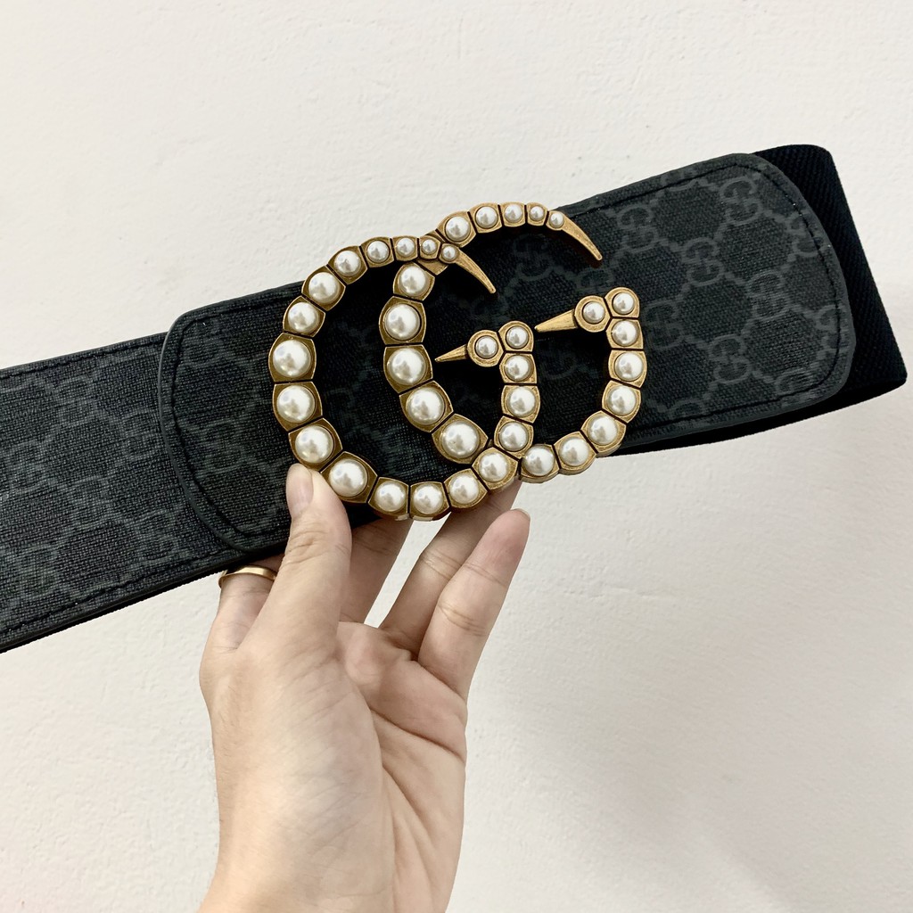 Đai váy nịt đầm G họa tiết đính ngọc 7.5cm