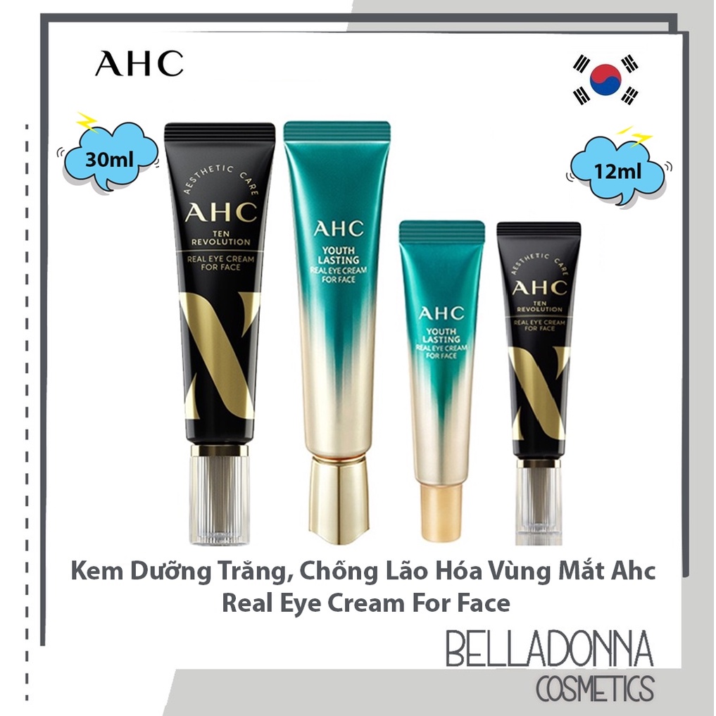 Kem Chống Nhăn, Giảm Thâm Vùng Da Mắt AHC Ageless Real Eye Cream For Face