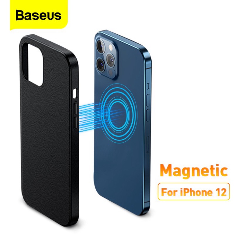 Ốp điện thoại Baseus chất liệu da có từ tính chống sốc dành cho iPhone 12 Pro Max Mini