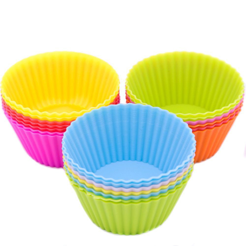 Combo 12 khuôn silicon cupcake màu tùy chọn.